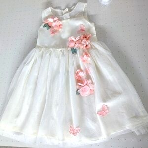 Girls dress with 3D flowers and sparks